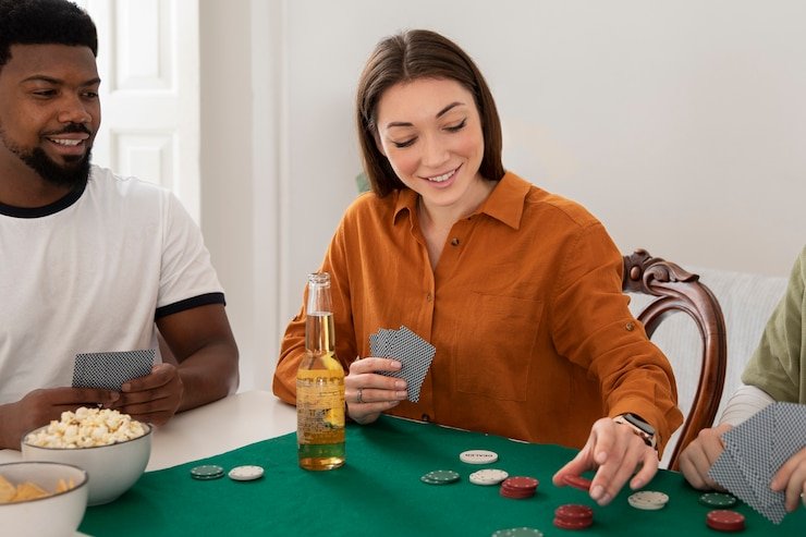 Tampilan meja judi live casino dengan dealer profesional melakukan taruhan langsung